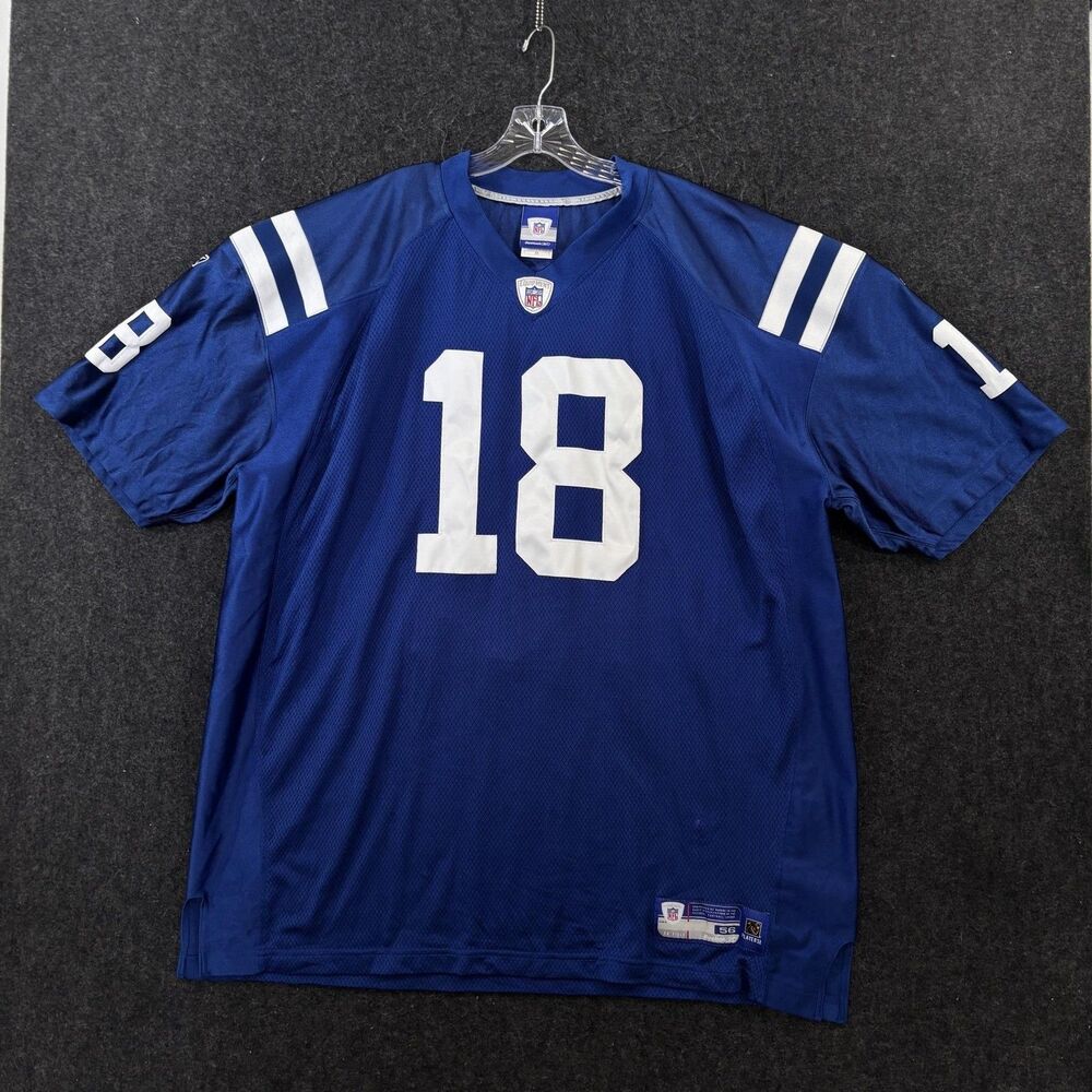 Indianapolis Colts Peyton Manning Football Jersey Men's 56 Blue #18 Reebok